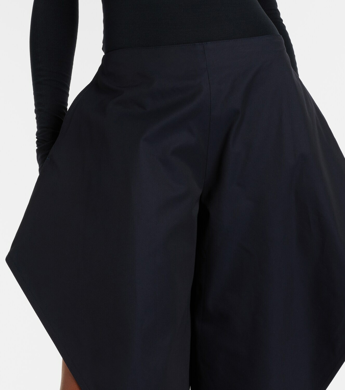 Alaïa Ruffled cotton gabardine tapered pants