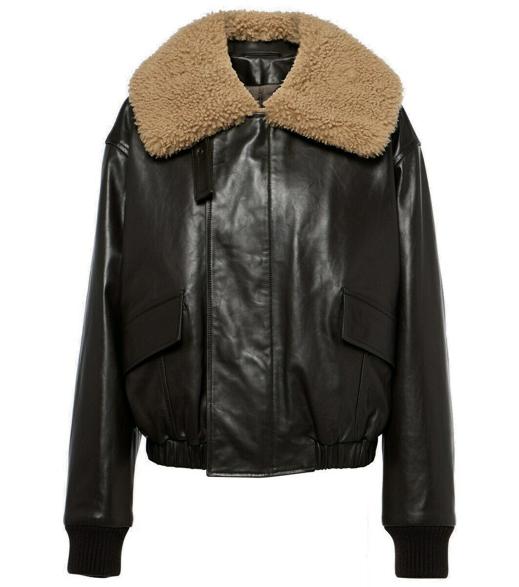 Lemaire Shearling and leather bomber jacket Lemaire