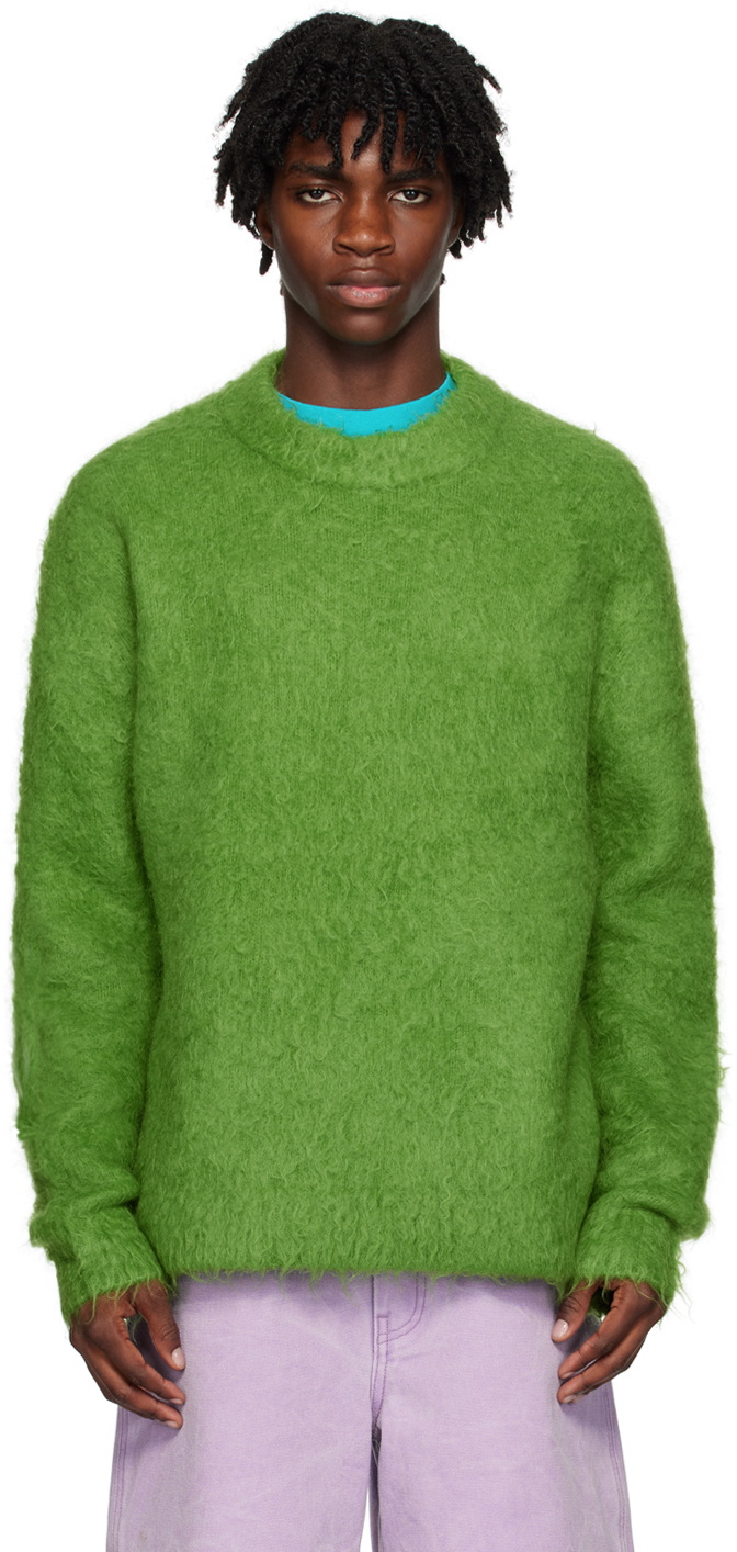 Acne Studios Brushed Jacquard Mohair-Blend Jumper