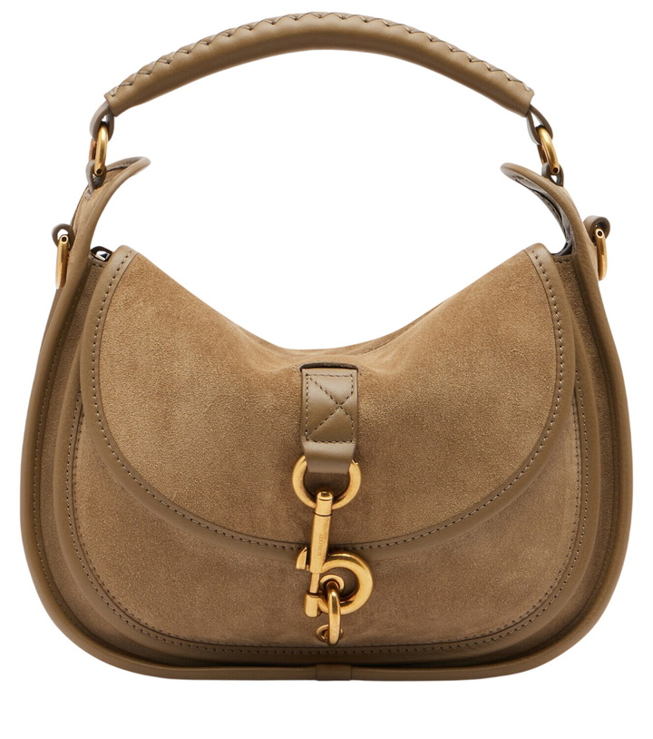 Photo: Burberry Clip Messenger suede top-handle bag
