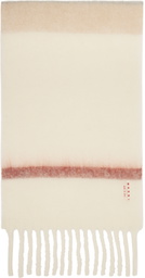 Marni Beige & Gray Striped Alpaca Scarf