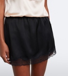 Magda Butrym Lace-trimmed silk satin miniskirt