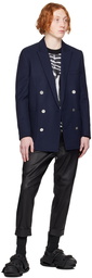 Balmain Navy Double-Breasted Blazer