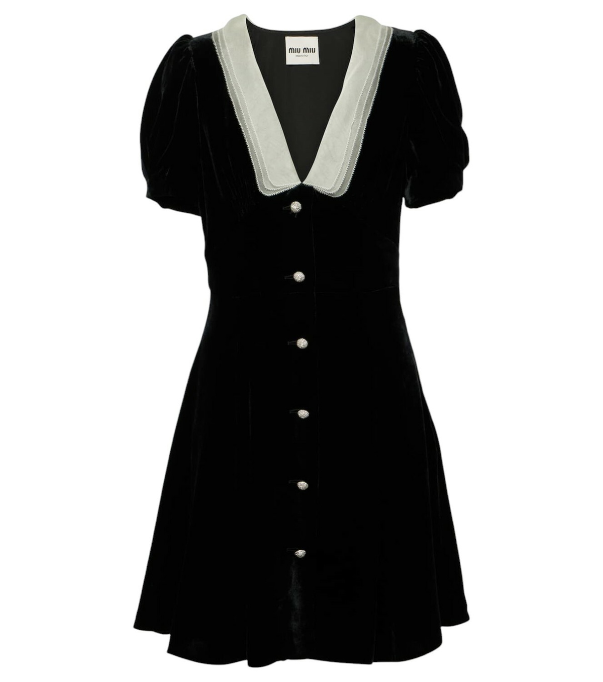 ワンピース Miu Miu Black Stretch Velvet Mini Dress Miu Miu Velvet Mini Dress | Black | FARFETCH
