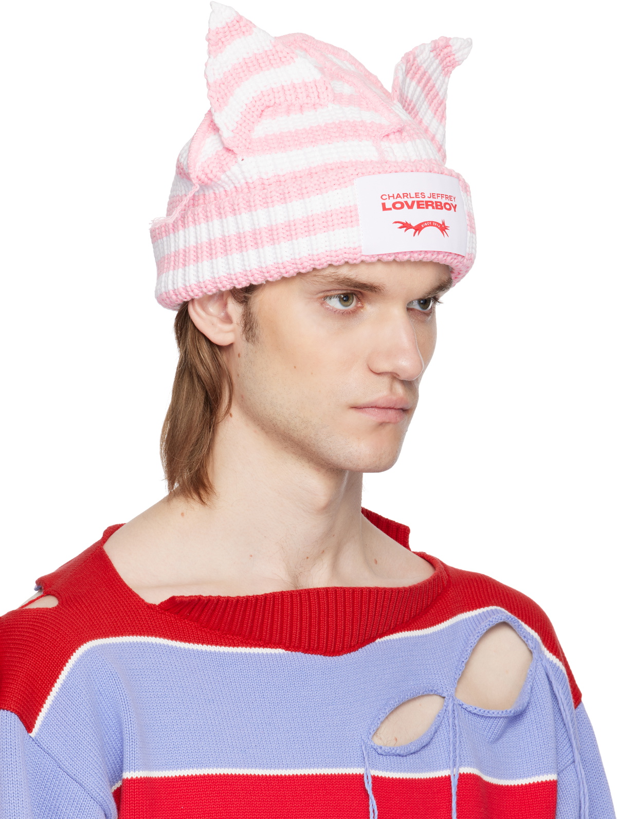 charles jeffrey loverboy ssense限定 ビーニー Charles Jeffrey LOVERBOY SSENSE Exclusive Pink & White
