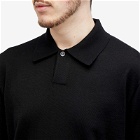 Norse Projects Men's Jon Tech Merino Polo Shirt in Black