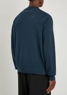 Vivienne Westwood Chaos Printed Cotton and Cashmere-blend Jumper Navy