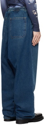 Y/Project Blue Pinched Logo Souffle Jeans