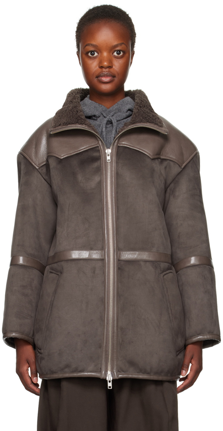 Stand Studio Gray Rylee FauxShearling Jacket Stand Studio