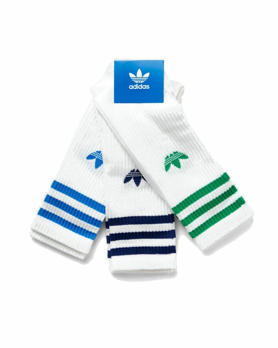 Photo: Adidas High Crew Socks (3 Pairs) Blue/White - Mens - Socks