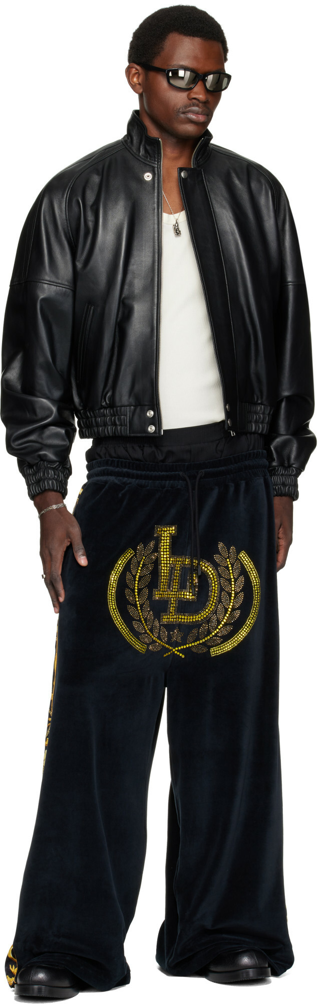 LU'U DAN Black Supa-Sleaze Track Pants
