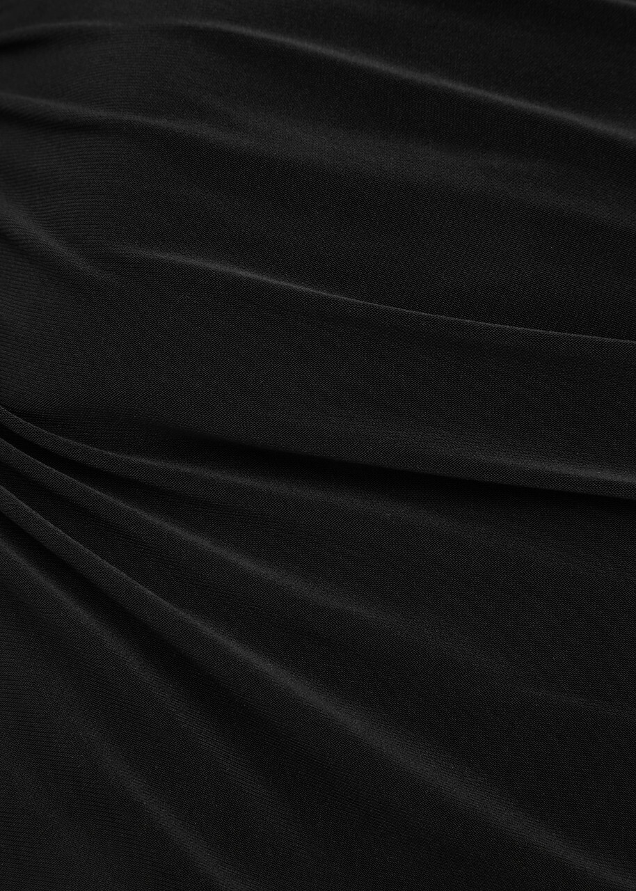 Norma Kamali Pickleball Ruched Stretch-jersey Mini Dress Black