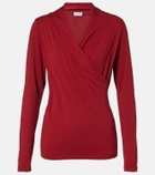 Velvet Meri cotton-blend jersey wrap top