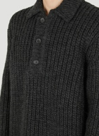 Knit Polo Sweater in Grey