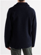 Private White V.C. - Wool-Blend Fleece Half-Zip Sweater - Blue