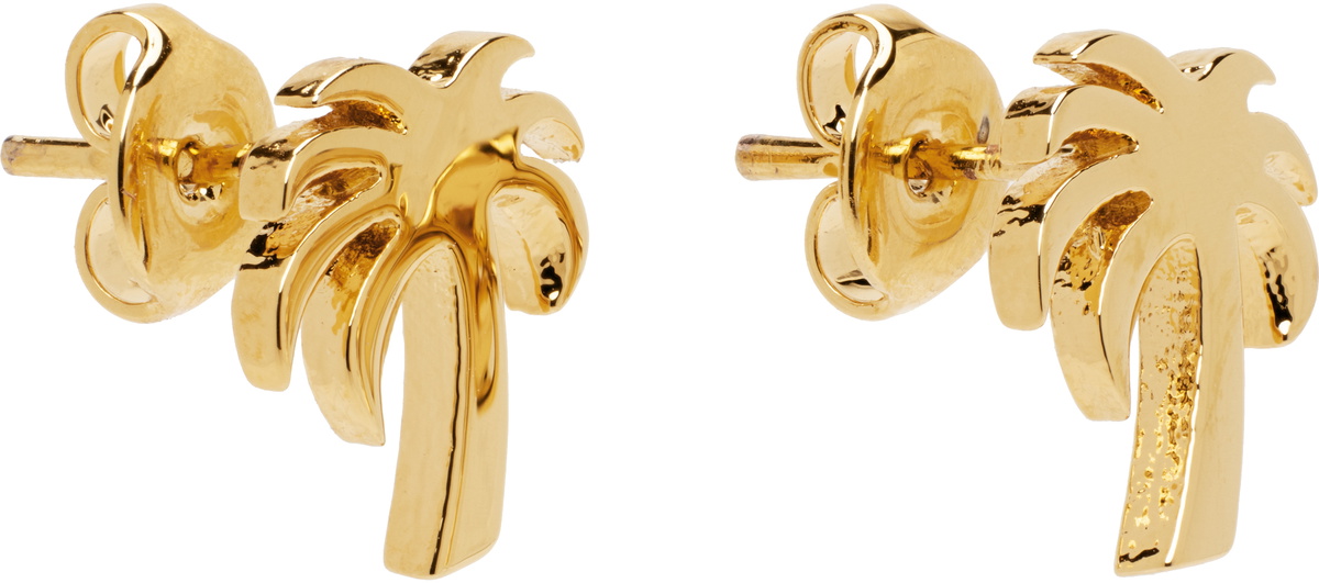 Palm Angels Gold Palm Earrings
