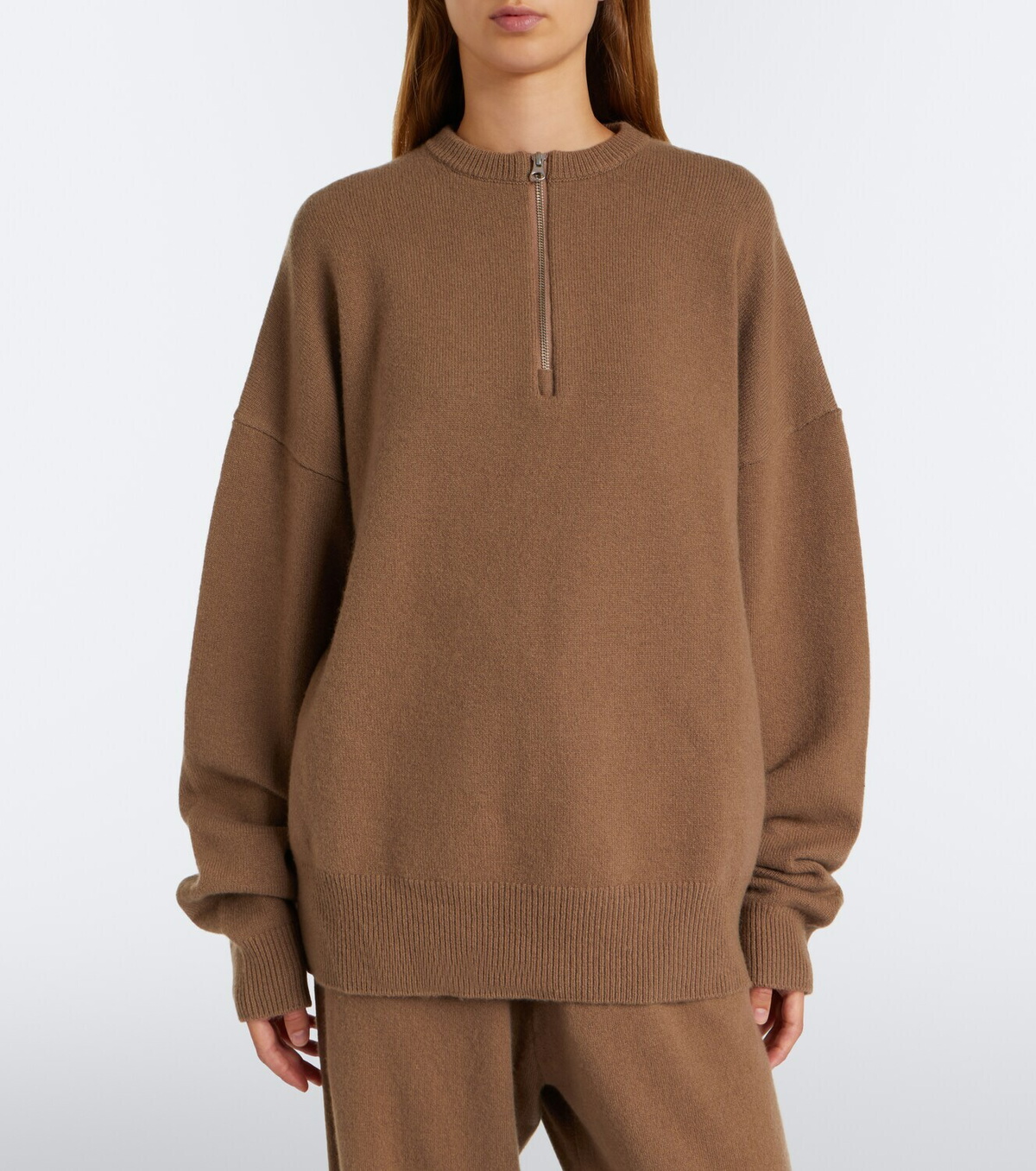 Extreme Cashmere N°496 Like cashmere-blend half-zip sweater