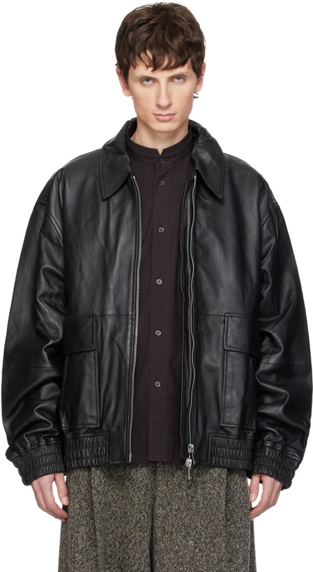 Photo: Studio Nicholson Black Piston Leather Jacket