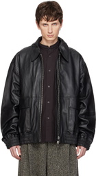 Studio Nicholson Black Piston Leather Jacket