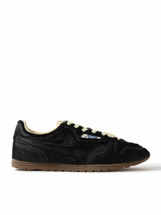 Photo: Autry - Windspin Pony Hair Sneakers - Black