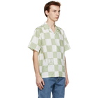 Saturdays NYC White and Green Canty Peace Short Sleeve Shirt