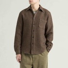 Portuguese Flannel Men's Waffle Overshirt in Brown Multi
