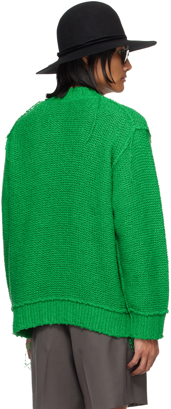 sacai Green Loose Thread Sweater Sacai