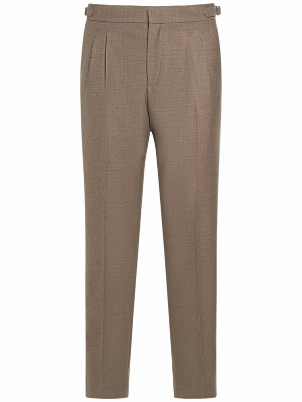 Photo: LORO PIANA - Wool Pleated Pants W/ Buckle Straps