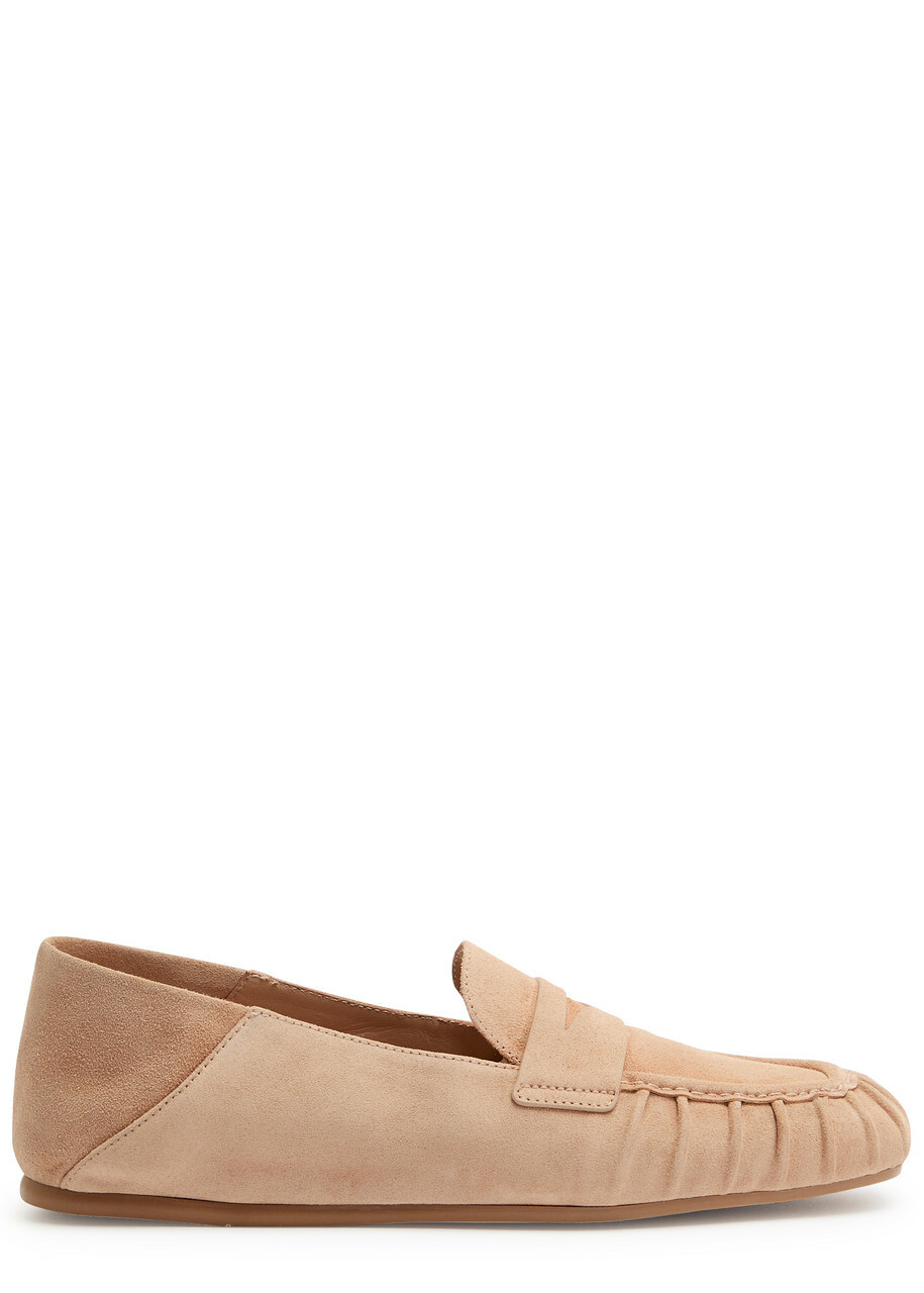 パンプス STUART WEITZMAN Skin Pink Suede Brooks Loafers Stuart Weitzman Skin Pink Suede Brooks Loafers In Brown