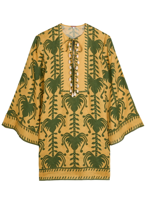 Photo: Johanna Ortiz Wild Savannah Printed Linen Tunic Yellow