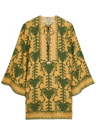 Johanna Ortiz Wild Savannah Printed Linen Tunic Yellow