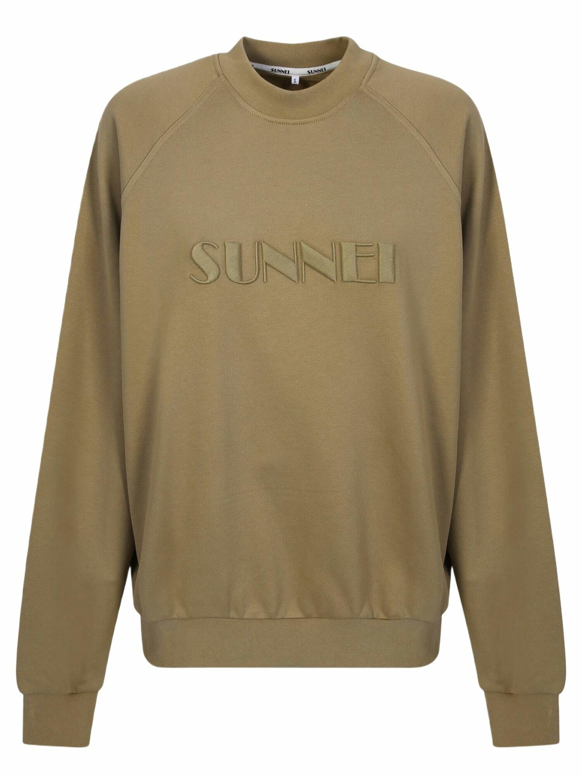Sunnei Logo Crewneck Sweatshirt In Beige