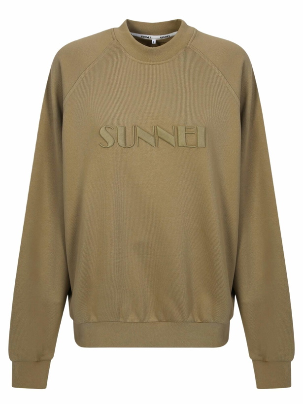 Photo: Sunnei Logo Crewneck Sweatshirt In Beige