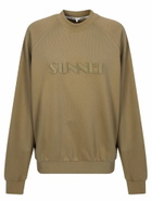 Sunnei Logo Crewneck Sweatshirt In Beige