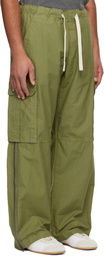 Palm Angels Green Curved Logo Cargo Pants