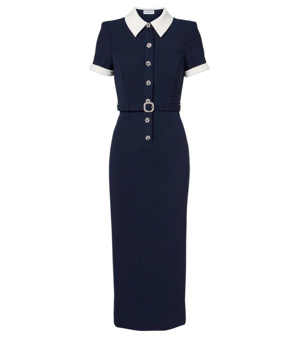 Self-Portrait Belted cotton lace maxi dress Self-Portrait