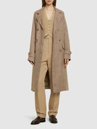 RALPH LAUREN COLLECTION Double Breast Linen Midi Coat