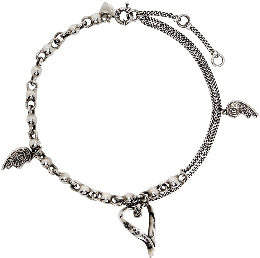 Acne Studios Silver Charm Necklace