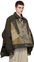 Feng Chen Wang Khaki Paneled Jacket