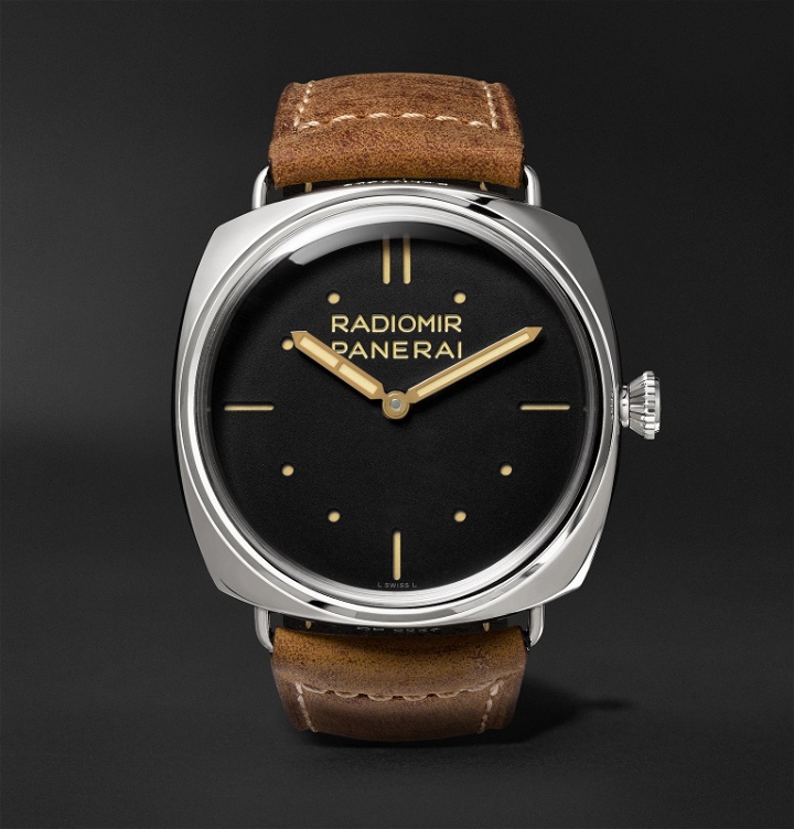 Photo: Panerai - Radiomir S.L.C. 3 Days Acciaio 47mm Steel and Leather Watch - Black