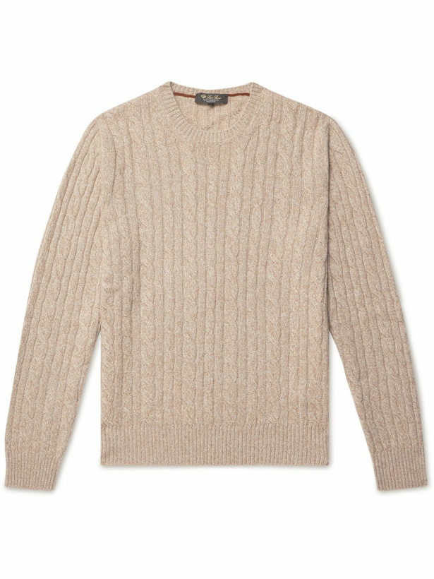 Photo: Loro Piana - Slim-Fit Cable-Knit Cashmere Sweater - Neutrals