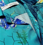 Off-White - Camp-Collar Printed Silk-Twill Shirt - Blue