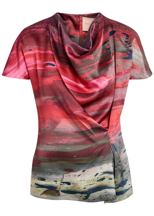 Photo: Roksanda Zua Printed Draped Silk top Multicoloured 1