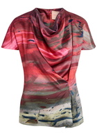 Roksanda Zua Printed Draped Silk top Multicoloured 1