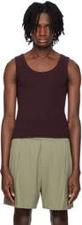 RECTO Burgundy Scoop Neck Jersey Tank Top