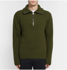 Acne Studios - Wool-Blend Half-Zip Sweater - Men - Army green