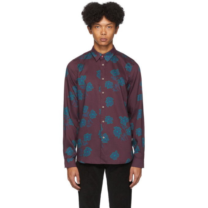 PS by Paul Smith Burgundy Floral Tailored Fit Shirt PS by Paul Smith PS by Paul Smith Burgundy Floral Tailored Fit Shirt PS by Paul Smith