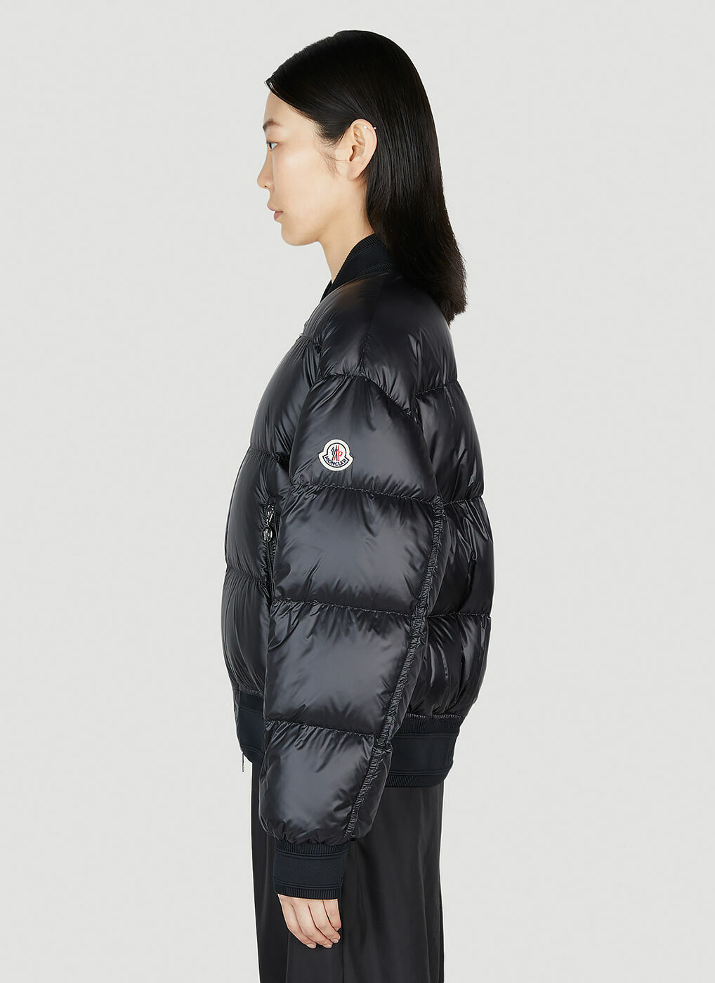 Moncler Merlat Puffer Bomber Jacket in Black Moncler