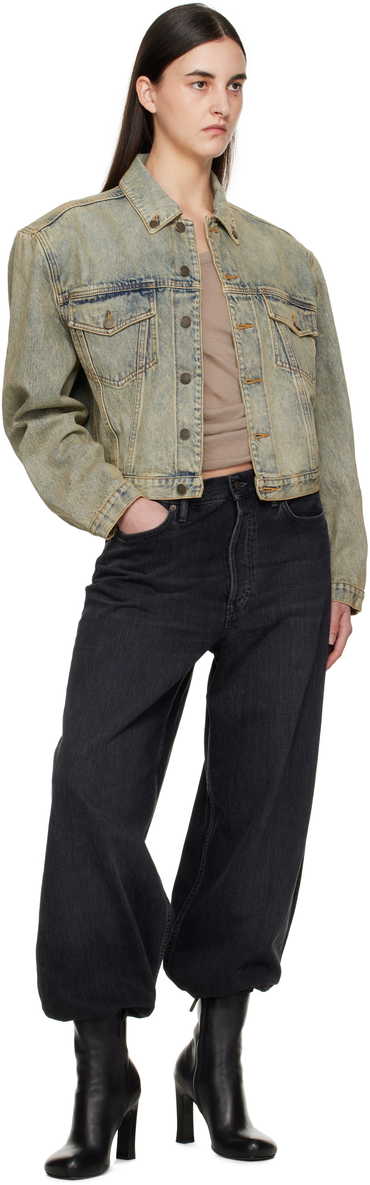 Entire Studios Blue Shrunken Denim Jacket