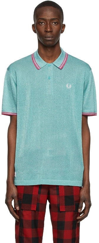 Photo: Charles Jeffrey Loverboy Blue Fred Perry Edition Glitter Knit Polo